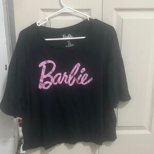 Barbie Black Tee with Pink Logo